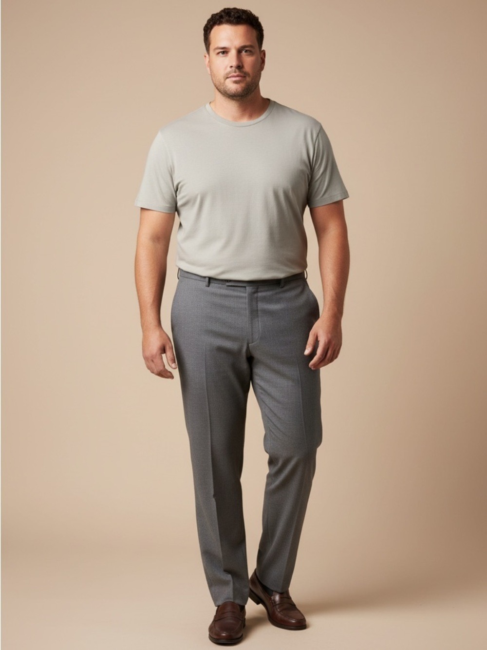 George Mens Grey Dress Pants 44x30 Comfort Waistband Corporate Core Quiet Luxury